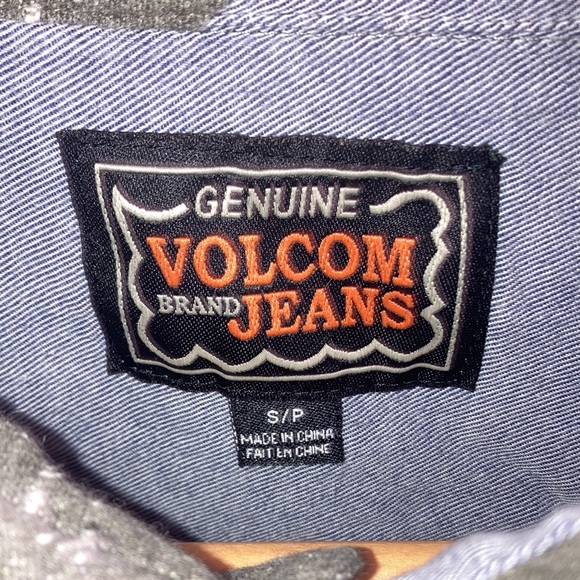 🛹 VOLCOM Gray Warm Button Down Skateboarding Shirt Long Sleeve Size S 🪵 - Picture 3 of 9